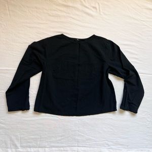 Crop Black Long Sleeve Shirt